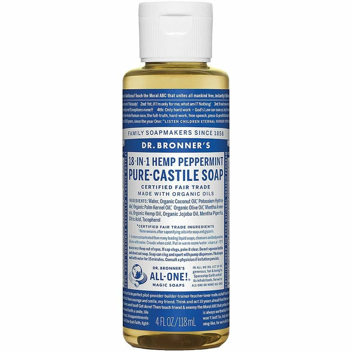 Dr. Bronner's Soap - Peppermint 2 Dr. Bronner's Soap - Peppermint - Image 2