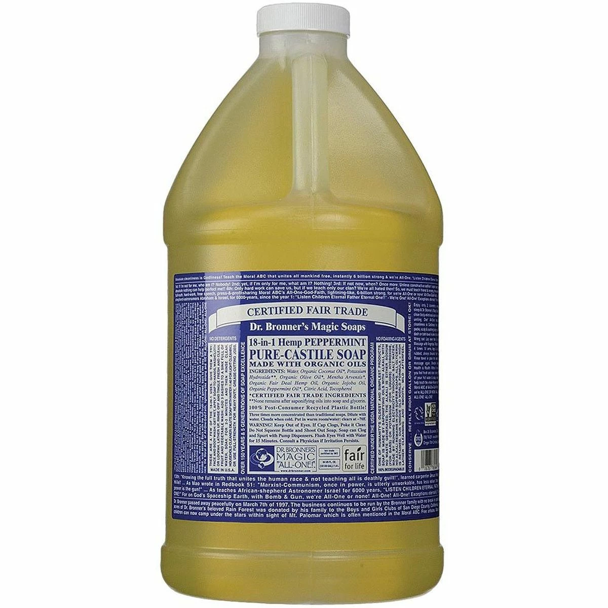 Dr. Bronner's Soap - Peppermint - 1 Gallon 1 Dr. Bronner's Soap - Peppermint - 1 Gallon