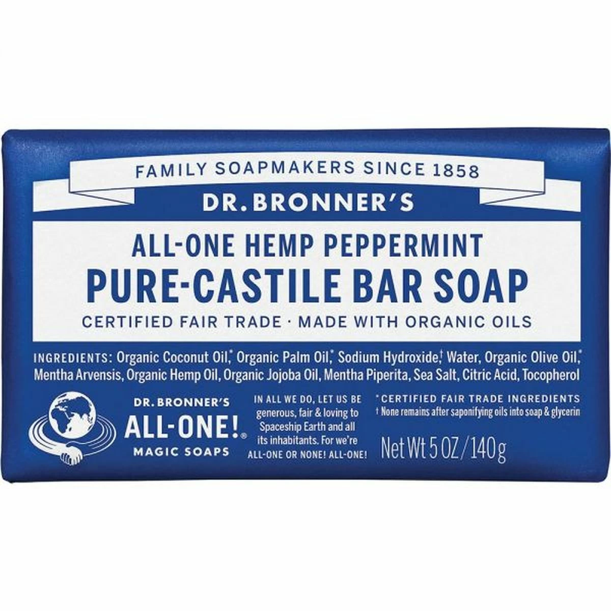 Dr. Bronner's Soap Bar - Peppermint 1 Dr. Bronner's Soap Bar - Peppermint