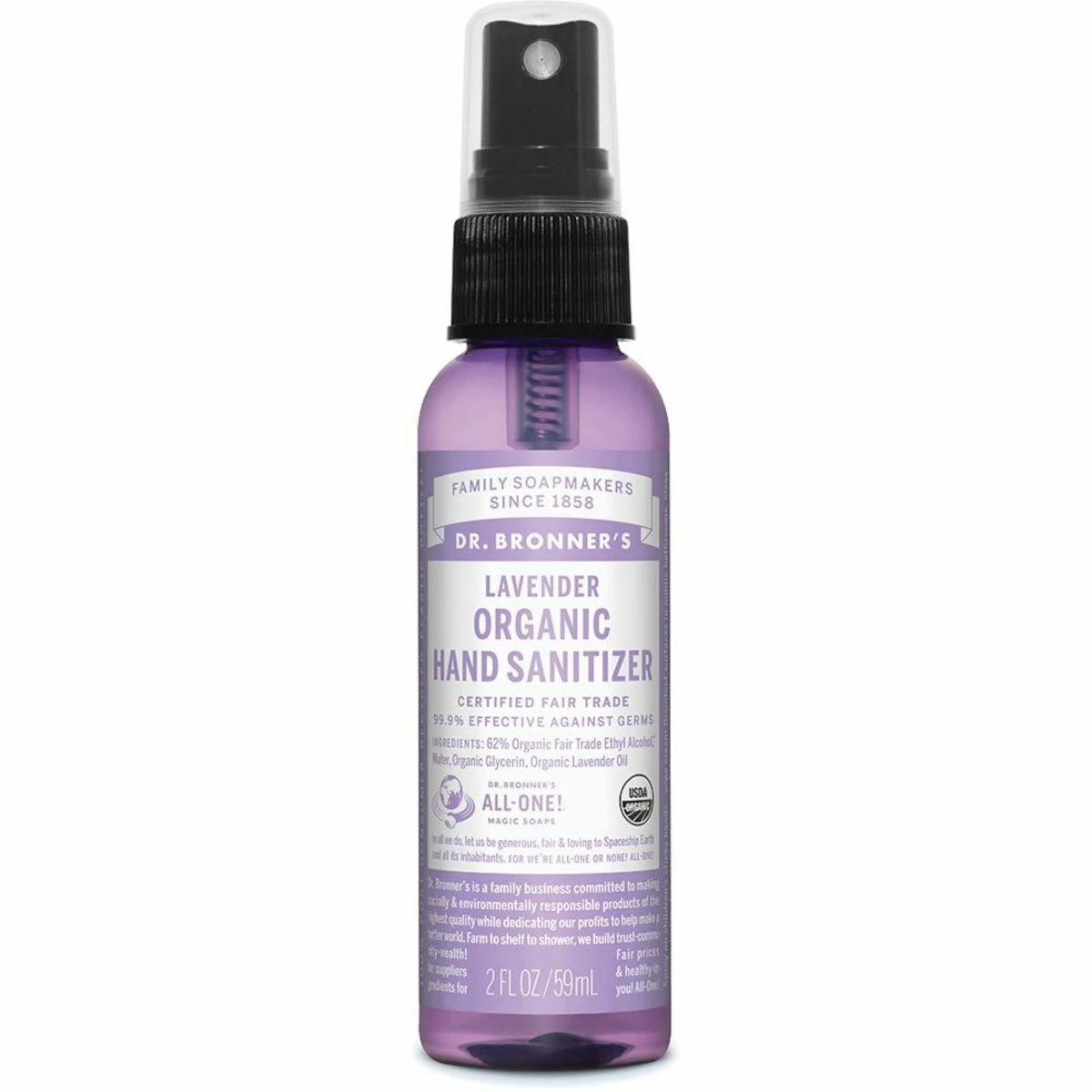 Dr. Bronner's Lavender Organic Hand Sanitizer 1 Dr. Bronner's Lavender Organic Hand Sanitizer